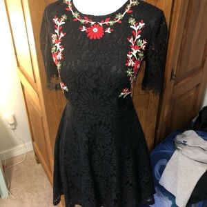 Forever 21 Black Lace Embroidered Dress